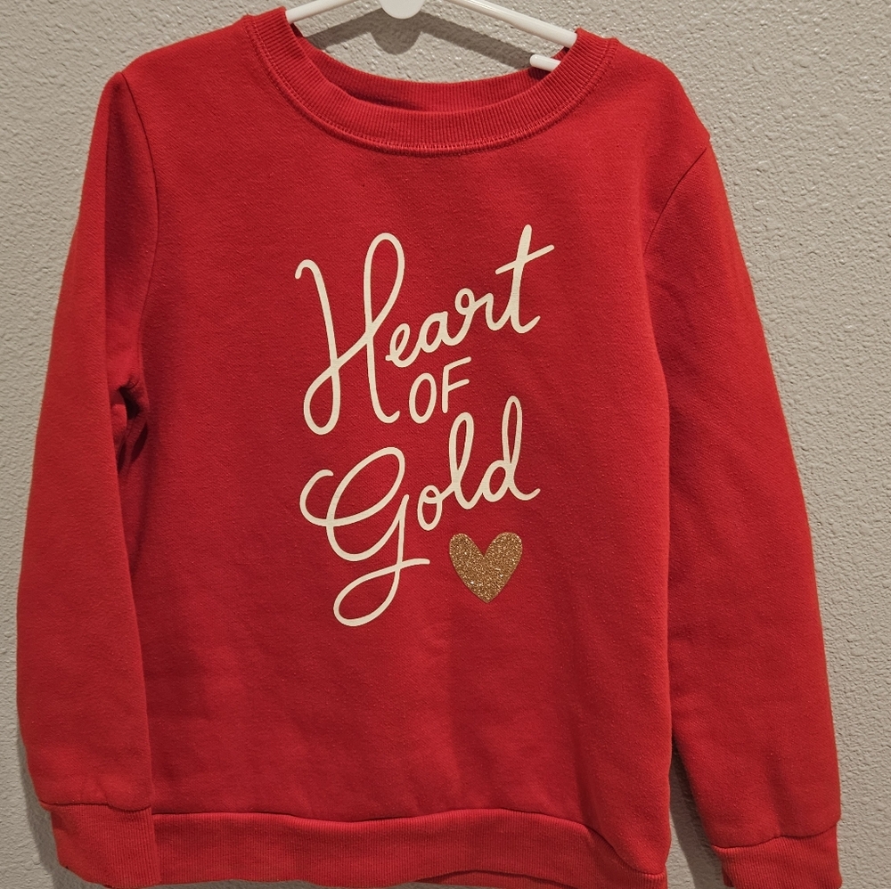 Cat & Jack Red Heart Of Gold Sweatshirt Side 7/8